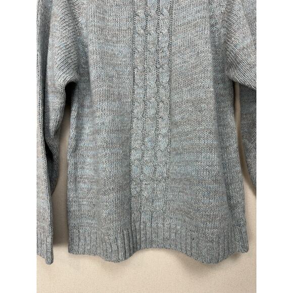 Napoliello Men’s Wool Blend Sweater Sz L Pullover Blue Gray Preppy Winter - Picture 4 of 10